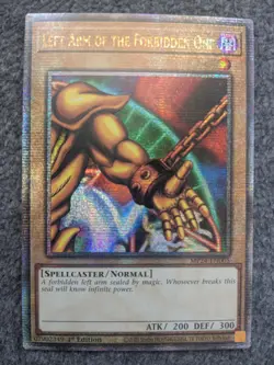 YUGIOH LEFT ARM OF THE FORBIDDEN ONE 1ST EDITION QUARTER CENTURY SECRET RARE - Image 1