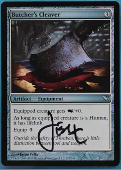 Butcher's Cleaver FOIL Innistrad NM Uncommon SIGNED CARD (452716) ABUGames - Image 1