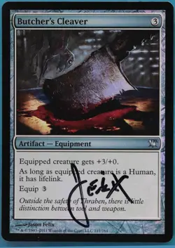 Butcher's Cleaver FOIL Innistrad NM Uncommon SIGNED CARD (452715) ABUGames - Image 1