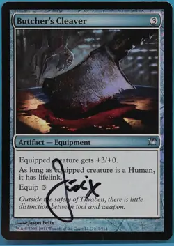 Butcher's Cleaver FOIL Innistrad NM Uncommon SIGNED CARD (452714) ABUGames - Image 1