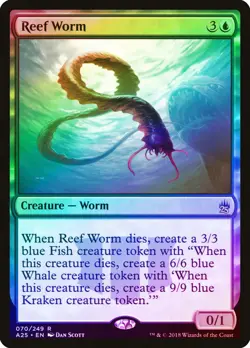 Reef Worm FOIL Masters 25 PLD Blue Rare MAGIC THE GATHERING MTG CARD ABUGames - Image 1