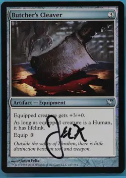 Butcher's Cleaver FOIL Innistrad NM Uncommon SIGNED CARD (452713) ABUGames - Image 1