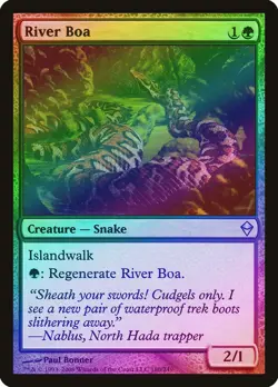 River Boa FOIL Zendikar NM Green Uncommon MAGIC THE GATHERING CARD ABUGames - Image 1