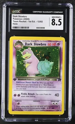 CGC 8.5 Dark Slowbro 2000 Team Rocket 1st Edition 12/82 Holo Pokemon Card psa - Image 1