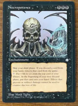 Vintage 1995 NECROPOTENCE Ice Age- Magic The Gathering Mtg NM Never Played - Image 1