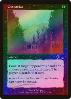 Ostracize FOIL Urza's Legacy HEAVILY PLD Black Common MAGIC MTG CARD ABUGames - Image 1