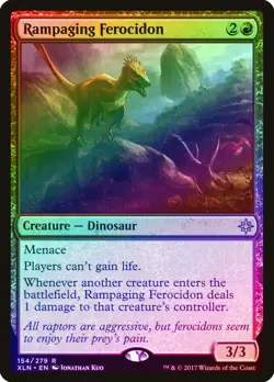 Rampaging Ferocidon FOIL Ixalan HEAVILY PLD Red Rare MAGIC MTG CARD ABUGames - Image 1