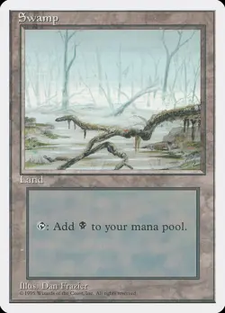 Swamp (A Light) 4th Edition PLD Basic Land MAGIC THE GATHERING MTG CARD ABUGames - Image 1