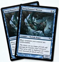 X2 MTG Shadowmoor (SHM 035) Deepchannel Mentor - NM - Uncommon - The List - Image 1