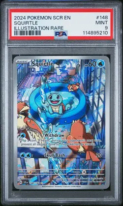 2024 Pokemon Scr En-Stellar Crown Squirtle Illustration Rare PSA 9 - Image 1