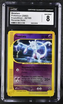 CGC 8 Mewtwo 2002 Expedition 20/165 Reverse Holo Pokemon Card psa - Image 1