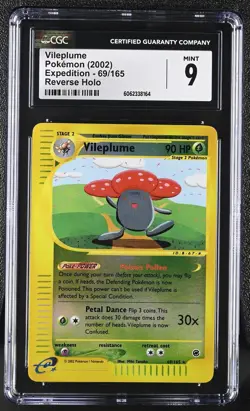 CGC 9 MINT Vileplume 2002 Expedition 69/165 Reverse Holo Pokemon Card psa - Image 1