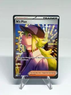N's Plan 170/086 SPECIAL ILLUSTRATION RARE Pokemon SV: Black Bolt Full Art NM - Image 1