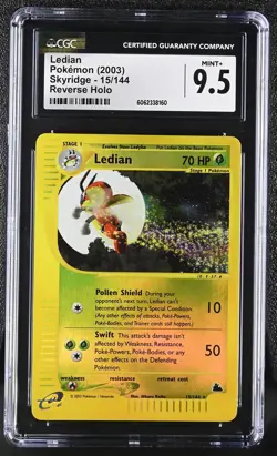 CGC 9.5 MINT+ Ledian 2003 Skyridge 15/144 Reverse Holo Pokemon Card psa - Image 1