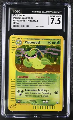 CGC 7.5 Victreebel 2003 Aquapolis H30/H32 Holo Pokemon Card psa - Image 1