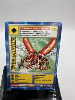 Digimon Kuwagamon Tb-04 Digi-Battle Taco Bell Promo Card 2000 Bandai Vintage - Image 2