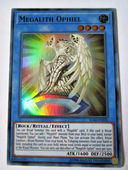 Yugioh! Megalith Ophiel Igas-EN035 Rare 1st Ed Light Play!! - Image 1