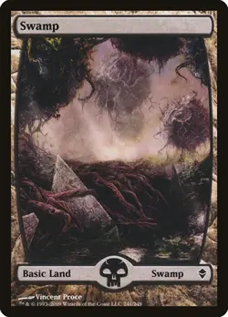 Swamp (#241) - Foil Zendikar MP MTG - Image 1