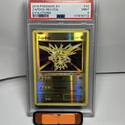 2016 Pokemon XY Evolutions Zapdos 42/108 Holo Foil PSA 9 MINT MT - Image 1