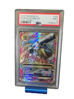 2016 Pokemon XY M Blastoise EX PSA 9 Mint Evolutions 102/108 - Image 1