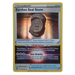 Earthen Seal Stone 154/195 Holo Rare Pokemon Tcg Silver Tempest 2022 - Image 1