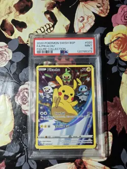 Pokemon Pikachu SWSH020 PSA 9 Full Art Black Star Promo - Image 2