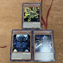 🔥 YUGIOH GOD CARDS! SLIFER, RA & OBELISK SECRET RARE ~ TN19-EN008 EN009 EN007 - Image 1