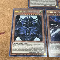 🔥 YUGIOH GOD CARDS! SLIFER, RA & OBELISK SECRET RARE ~ TN19-EN008 EN009 EN007 - Image 3
