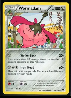 2016 XY - Fates Collide Wormadam #59 Non Holo Pokemon Card - Image 1