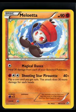 2013 Black & White - Legendary Treasures Meloetta #86 Non Holo Rare Pokemon Card - Image 1