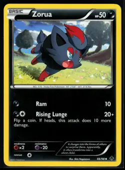 2011 Black & White - Emerging Powers Zorua #66 Non Holo Pokemon Card - Image 1