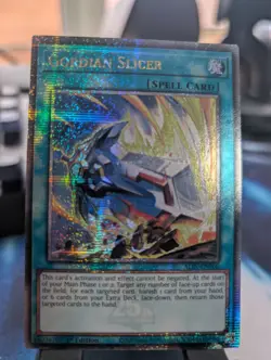 YuGiOh! Gordian Slicer ALIN-EN066 Quarter Century Rare 1st Ed - Image 1