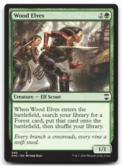 MTG Wood Elves C Commander: Kaldheim 80 LP - Image 1
