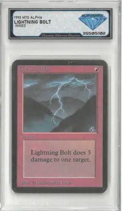 1993 MTG Magic the Gathering Alpha LIGHTNING BOLT 💎 DSG Authentic (Inked) - Image 1