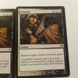Mtg Unmake Black White Removal Spell Two Different Printings - Image 2