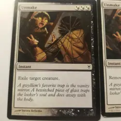 Mtg Unmake Black White Removal Spell Two Different Printings - Image 3