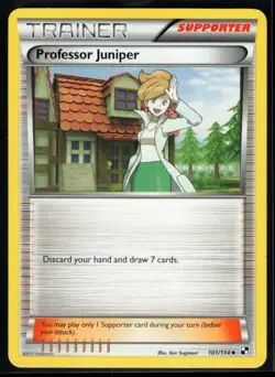 2011 Black & White Professor Juniper #101 Non Holo Pokemon Card - Image 1