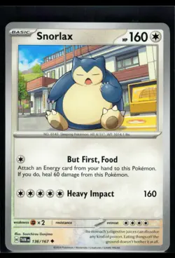 2024 Scarlet & Violet Series - Twilight Masquerade Snorlax #136 Non Holo Pokemon - Image 1