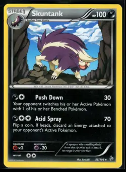 2014 XY - Flashfire Skuntank #55 Non Holo Rare Pokemon Card - Image 1