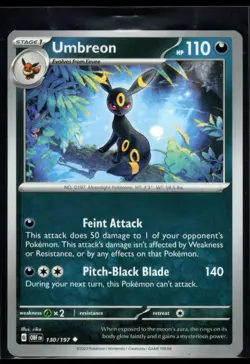2023 Scarlet & Violet Series - Obsidian Flames Umbreon #130 Non Holo Pokemon - Image 1