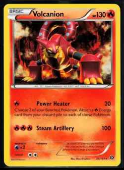 2016 XY - Steam Siege Volcanion #25 Non Holo Rare Pokemon Card - Image 1