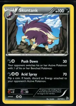 2014 XY - Flashfire Skuntank #55 Non Holo Pokemon Card - Image 1