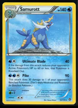 2016 XY - Steam Siege Samurott #32 Non Holo Rare Pokemon Card - Image 1
