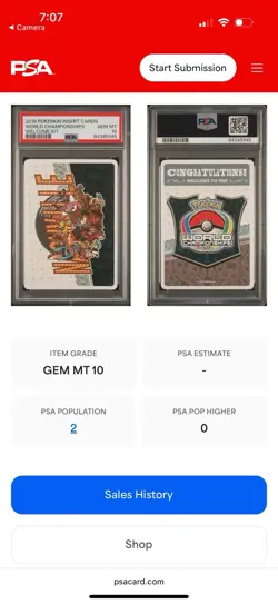 2018 Pokemon Insert Cards, World Champions, Welcome Pack. PSA 10, Only 1 Of 2 - Image 1