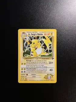 Lt. Surge's Raichu 11/132 Gym Challenge Holo Pokemon Card TCG MP - Image 1
