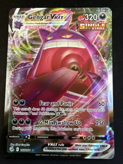Pokemon TCG Fusion Strike Gengar VMAX Ultra Rare Holo Card 157/264 - Image 1