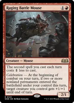 Raging Battle Mouse Wilds of Eldraine MTG Magic - Image 1