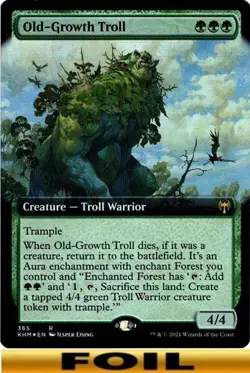 1x - Old-Growth Troll - FOIL EXTENDED ART #365 - Kaldheim - NM MTG - Image 1