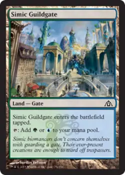 1 x Simic Guildgate - Foil - Dragon's Maze - Moderate Play - MTG - Image 1