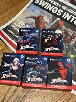SDCC 2025 Spider-Man MTG Welcome Decks Full Set, Newspaper, Comic book, wrapper - Image 2